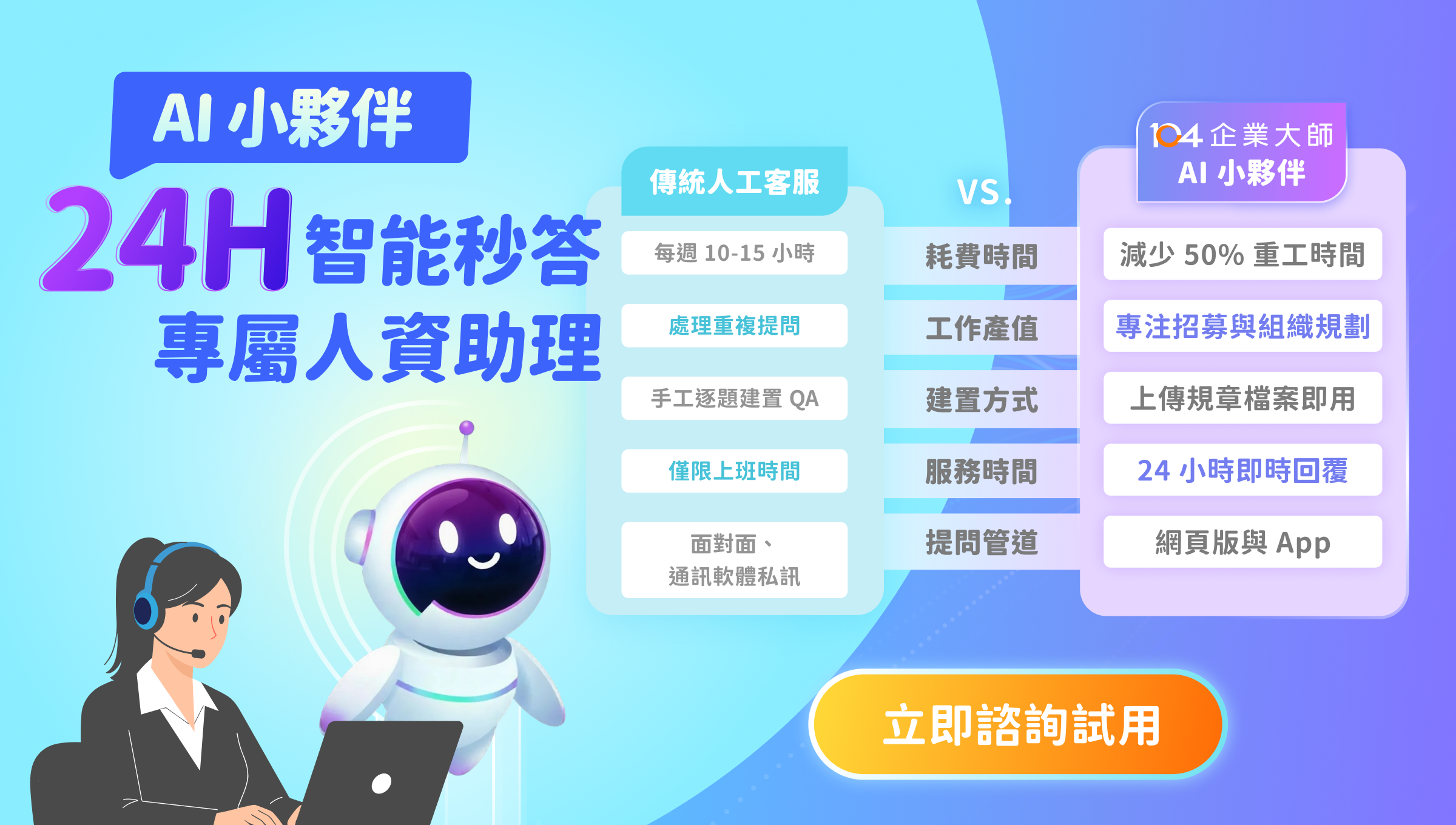 終結行政瑣事！104 企業大師 AI 助理釋放 HR 寶貴時間