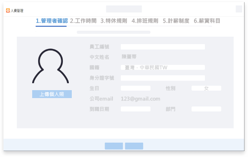 第三步驟:建立公司人事管理制度,例如員工工作時間、特休規則、排班規則、薪資計算制度、薪資科目等等人事薪資管理規則。